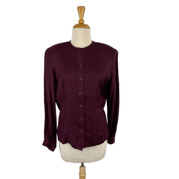 Josephine Chaus 8 Maroon Red Top 80s Does Edwardian Goth Cottagecore Academia - Picture 1 of 8